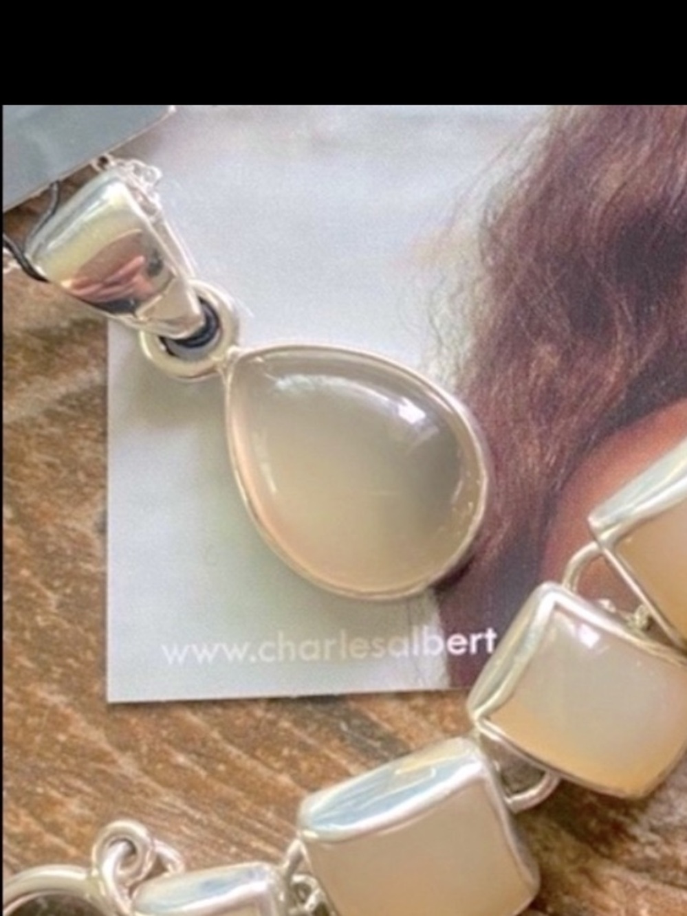 Charles Albert Silver Moonstone Pendant